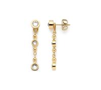 JEWELS BY LEONARDO Ohrstecker Bobby • 1 Paar Ohr-Hänger aus goldfarbenem Edelstahl • runder Stein mit abnehmbarer Verlängerung • Schmuck Geschenk für Frauen • 024808