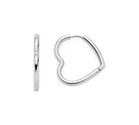 JEWELS BY LEONARDO Creole Lulu • 1 Paar Klapp-Kreolen aus silberfarbenem Edelstahl • klare Linienführung in verspielter Herzform • 024910