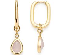 JEWELS BY LEONARDO Ohrringe Ciao Rosy • 1 Paar Ohr-Hänger aus goldfarbenem Edelstahl • tropfenförmiger rosa Stein • Schmuck Geschenk für Frauen • 024973