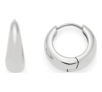 JEWELS BY LEONARDO Ohrringe Ciao Clothilde • 1 Paar Creolen aus silberfarbenem Edelstahl • opulente, tropfenförmige Klapp-Kreole • Schmuck Geschenk für Frauen • 025740