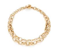 JEWELS BY LEONARDO Armband Clip & Mix Suzanne • doppelreihiger Arm-Schmuck aus goldfarbenem Edelstahl • zwei unterschiedlich große Kettenglieder • 19,5 cm Länge • Schmuck Geschenk für Frauen • 025595
