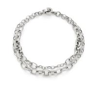 Leonardo Armband Suzanne Clip & Mix – doppelreihig, silberfarbener Edelstahl, 19,5 cm – 025583