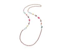 Leonardo 013413 Damen Collier Stahl Halskette pleasure lang 110 cm Glassteine braun