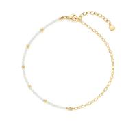 JEWELS BY LEONARDO Fußkette Ciao Nana • Fuss-Kettchen aus goldfarbenem Edelstahl • weiße Perlen • akzentuiert durch kleine Goldkugeln • 24-28 cm Länge • Schmuck Geschenk für Frauen • 024989