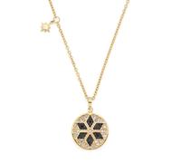 JEWELS BY LEONARDO Halskette Biella, lange Kette aus goldfarbenem Edelstahl, Sternmotiv mit schwarzen und klaren Glassteinen, 70-75 cm Länge, Schmuck Geschenk, 024365