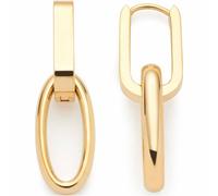 Leonardo Jewels Creole Mathilde, 1 Paar Klapp-Ohrringe aus goldfarbenem Edelstahl, Kettenglied-Anhänger, Chunky Chain, Damen Schmuck Geschenk, 024268