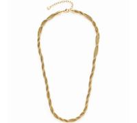 Leonardo Halskette Sue – kurze goldfarbene Edelstahl-Schlangen-Kette, Kordeloptik 45–50 cm 024835