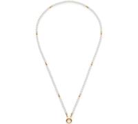 Leonardo Halskette Christa Clip & Mix 025567 – goldfarben, weiße Imitationsperlen, 70–71,3cm