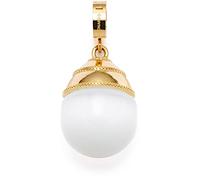 Leonardo Jewels Clip&Mix Elna Anhänger, Ketten-Anhänger aus Edelstahl, Perle, Catseye-Charm, Goldig, Damen Schmuck 022893