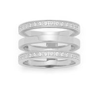 Leonardo Jewels Damen-Ring Minimo edelstahl Glas transparent Gr. 53 (16.9) - 015864