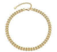 Leonardo 023052 Damen-Halskette Milanese Edelstahl Goldfarben