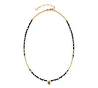 JEWELS BY LEONARDO Halskette Ciao Lola • Kette aus goldfarbenem Edelstahl • schwarze Glaskristalle mit funkelndem Facettenschliff • 40-45 cm Länge • besonderes Schmuck Geschenk für Frauen • 018781