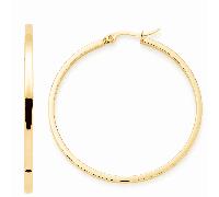 Leonardo Jewels Creole Marli, 1 Paar Hoop Ohrringe aus Edelstahl, goldfarben, 5 cm Durchmesser, Klapp-Bügel-Verschluss, Geschenk Schmuck, 023576