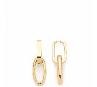 Leonardo Jewels Creole Mathilde, 1 Paar Klapp-Ohrringe aus goldfarbenem Edelstahl, Kettenglied-Anhänger, Chunky Chain, Damen Schmuck Geschenk, 024268