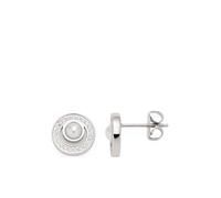 Leonardo Jewels Ohrstecker Anouka, 1 Paar runde Stecker mit gefassten Zirkonia-Steinchen und weißer Imitationsperle, Damen Schmuck Geschenk, 023534
