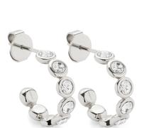 JEWELS BY LEONARDO Ohrstecker Cremona, 1 Paar Steck-Creolen aus silberfarbenem Edelstahl, klare Zirkonia Steinchen, Schmuck Damen Geschenk, 024338