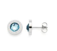 Leonardo - Ohrstecker Leonardo Matrix 015785 in Edelstahl mit Glasstein hellblau in Edelstahl hellblau