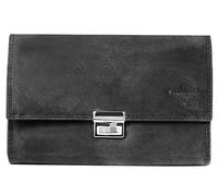 LEONARDO VERRELLI Kellner Geldbörse aus Leder, Kellnerbörse, Geldbeutel, Damen Herren Portemonnaie ohne Holster, mit Geldscheinfächer und großem Münzfach für Gastronomie, Taxi (Dunkelgrau Ohne Tasche)