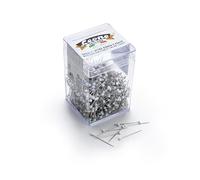 Leone Dell'Era Stecknadeln mit weißem Glaskopf, vernickeltes Eisen, 0,60 x 30 mm, 1000 Stück