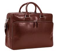 LEONHARD HEYDEN Cambridge Zipped Briefcase 3 Compartments XL Cognac