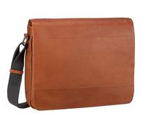 Leonhard Heyden Leder Schultertasche Laptoptasche mit Laptopfach Hamburg Shoulder Bag Cognac braun