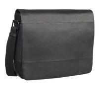 Leonhard Heyden Leder Schultertasche Laptoptasche mit Laptopfach Hamburg Shoulder Bag Black schwarz