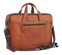 LEONHARD HEYDEN Hamburg Zipped Briefcase 2 Compartments M Cognac