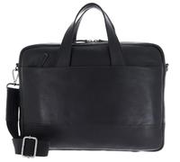 Leonhard Heyden Leder Aktentasche Henkeltasche mit Laptopfach Hamburg Zipped Briefcase 1 Compartment Black schwarz