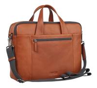 Leonhard Heyden Leder Aktentasche Henkeltasche mit Laptopfach Hamburg Zipped Briefcase 2 Compartments Cognac braun
