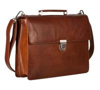 Leonhard Heyden Leder Aktentasche Umhängetasche mit Laptopfach Cambridge Briefcase 2 Compartments Cognac braun