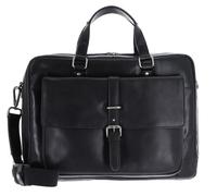 Leonhard Heyden Leder Aktentasche Umhängetasche mit Laptopfach Roma Tote Bag Black schwarz