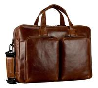 Leonhard Heyden Leder Businesstasche Laptoptasche mit Laptopfach Porto Zip Briefcase 2 Compartment Brown braun
