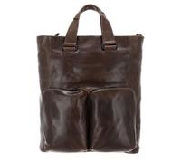 Leonhard Heyden Leder Laptoprucksack mit Laptopfach Porto Tote Bag/Rucksack 7815 Graubraun dunkelbraun