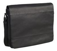 Leonhard Heyden Leder Schultertasche Laptoptasche mit Laptopfach Hamburg Shoulder Bag Black schwarz