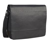 Leonhard Heyden Leder Schultertasche Laptoptasche mit Laptopfach Hamburg Shoulder Bag Black schwarz