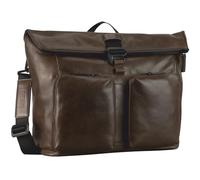 Leonhard Heyden Leder Umhängetasche Schultertasche mit Laptopfach Porto Messenger Greybrown dunkelbraun