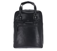 Leonhard Heyden Leder Laptoprucksack mit Laptopfach Roma Kurzgrifftasche/Rucksack 5384 Schwarz