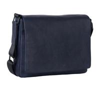Leonhard Heyden Messenger-Umhängetasche Den Haag Leder 31 cm Blau