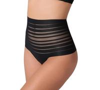Leonisa Damen String Tanga Unterhose - Shapewear Miederhose mit Bauchweg Effekt-Schwarz-S