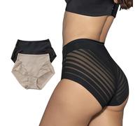 Leonisa Shapewear Damen-Bauchbinden-Slip mit Durchsichtigen Öseneinsätzen - einzeln oder im 2er-Pack