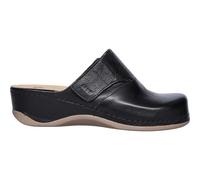 LEON 2019 Komfortschuhe Lederschuhe Pantolette Hausschuhe Clog, Damen, Schwarz, EU 36