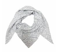 Leopard Dreieck Schal aus 100% Baumwolle Frühling Unisex Uni Fashion Stola Tuch Übergangszeit Italy Sommer Strickschal Strick Tuch Leo (Grau Mini Leo)