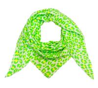 Leopard Dreieck Schal aus 100% Baumwolle Frühling Unisex Uni Fashion Stola Tuch Übergangszeit Italy Sommer Strickschal Strick Tuch Leo (Neon Grün)
