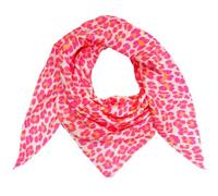 Leopard Dreieck Schal aus 100% Baumwolle Frühling Unisex Uni Fashion Stola Tuch Übergangszeit Italy Sommer Strickschal Strick Tuch Leo (Neon Pink)