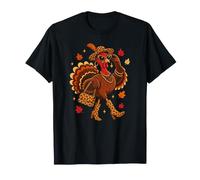 Leopard High Heels Perlen Thanksgiving Truthahn Damen T-Shirt