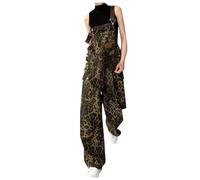 Leopard Jeans Overalls Latzhose Damen Baggy Lässige Stretch Hosen Jumpsuit Denim Y2K Die Overalls Mit Leopardenmuster Leopard Jeans Latzhose (DE/NL/SE/PL, Alphanumerisch, S, Regular, Regular, S)