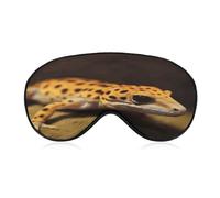 Leopard Little Gecko Schlafmaske, Augenmasken für Schlafmaske, Schlafmasken für Damen und Herren, Schlafmaske, Verdunkelung, verstellbare Schlafmaske, Reiseaugenmaske, Seitenschläfer-Augenmaske