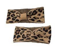 Leopardenmuster Haarreifen, 2 Stück Gestricktes Stirnband Winter Kopfbedeckung Damen, Haarband Verdicken Ohrenwärmer Elastische, Häkeln Geflochtene Kopftücher, Turban-stirnband Winter