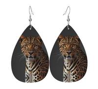 Leopardenmuster in Tropfenform aus Leder | High-End-Design, leichte Luxus-Ohrringe