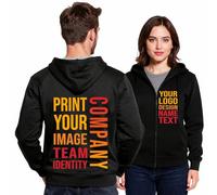 lepni.me Personalisierter Unisex-Hoodie mit individuellem Foto, Logo, Text oder Schlichtes Langarm-Sweatshirt in normaler Passform für Damen Herren ohne Aufdruck (XXL Zip Up Black Mehrfarben)